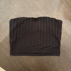 Good American Black Ribbed Tube Top
